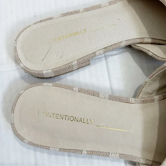 Intentionally Blank Anthropologie Jessica Striped Slide Sandals Size 7 Fabric