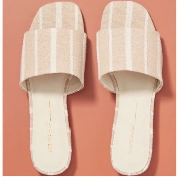 Intentionally Blank Anthropologie Jessica Striped Slide Sandals Size 7 Fabric