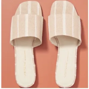 Intentionally Blank Anthropologie Jessica Striped Slide Sandals Size 7 Fabric