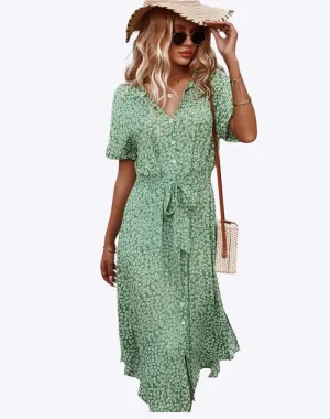 Ismay - Button Placket with Belt Woman's Summer Dress