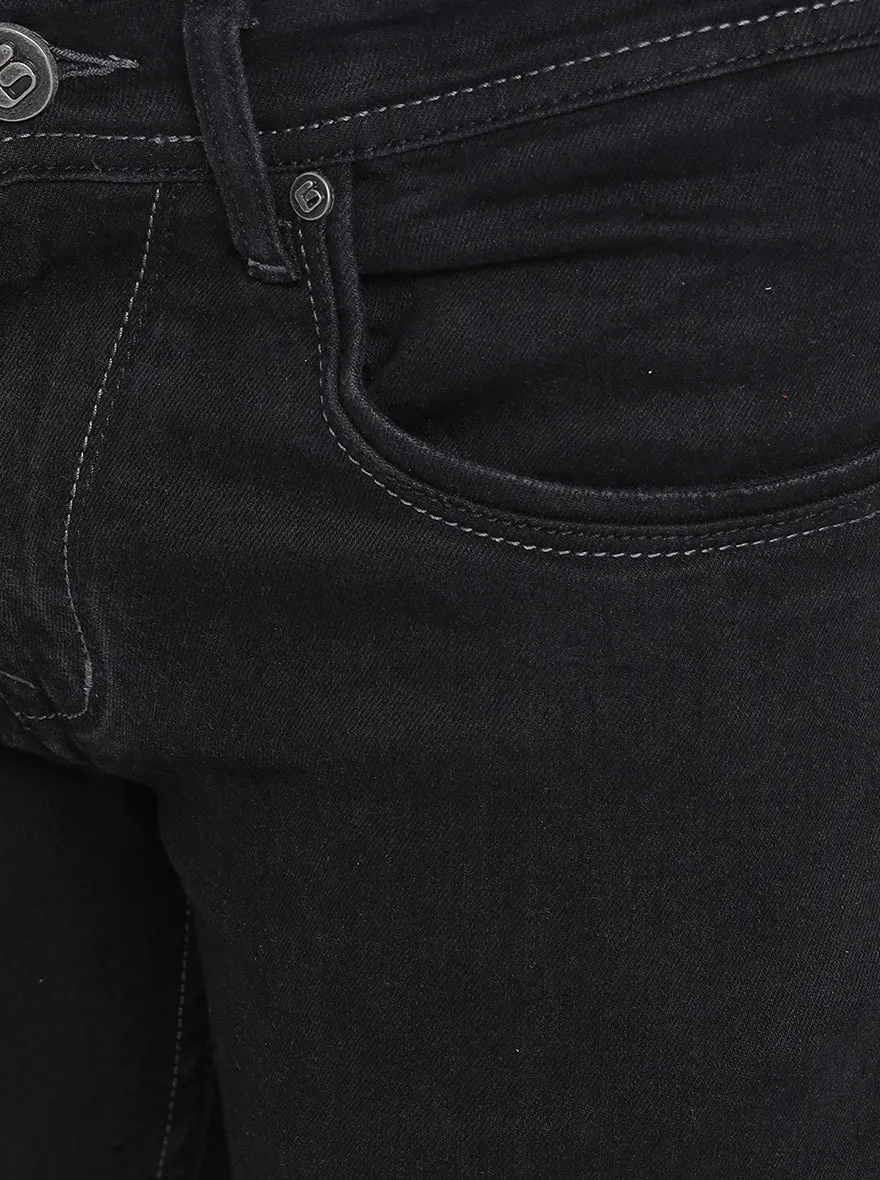 Jet Black Washed Narrow Fit Jeans | Greenfibre