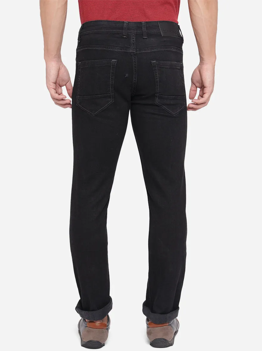 Jet Black Washed Narrow Fit Jeans | Greenfibre