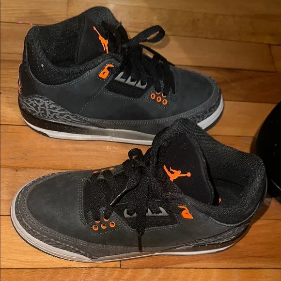 Jordan Black and Orange High-Top Sneakers