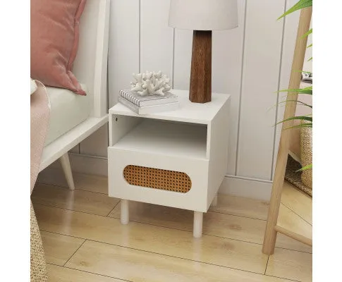 Kailua Rattan Bedside Table in White