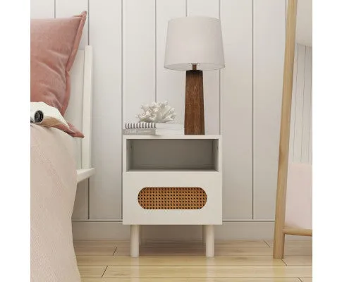 Kailua Rattan Bedside Table in White