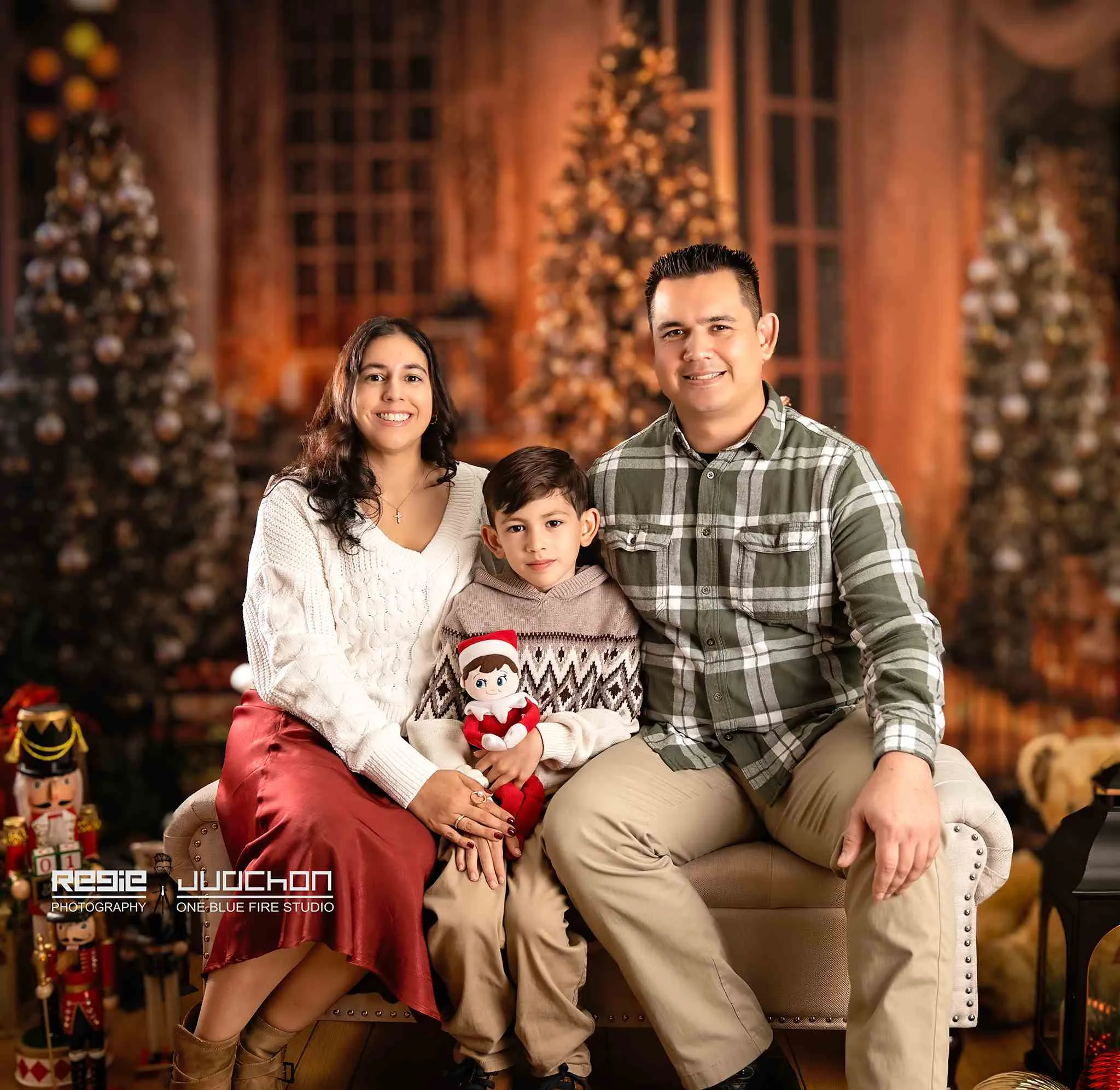 Kate Christmas Trees Warm Room Backdrop Designed by Chain Photography