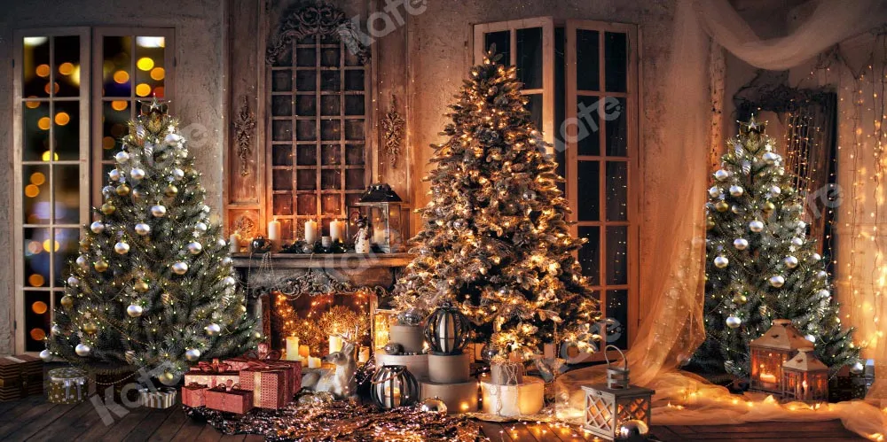 Kate Christmas Trees Warm Room Backdrop Designed by Chain Photography