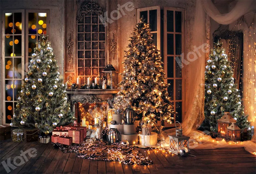 Kate Christmas Trees Warm Room Backdrop Designed by Chain Photography