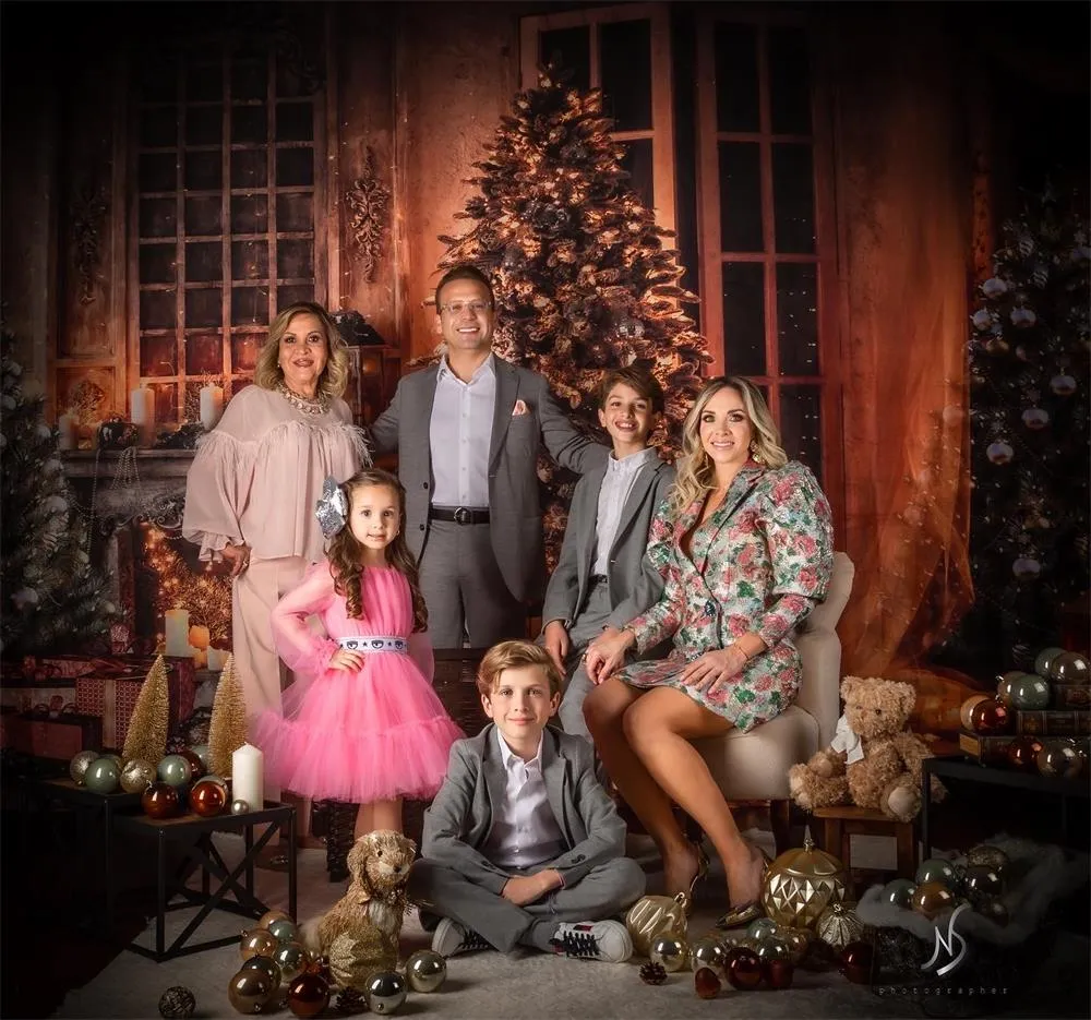 Kate Christmas Trees Warm Room Backdrop Designed by Chain Photography