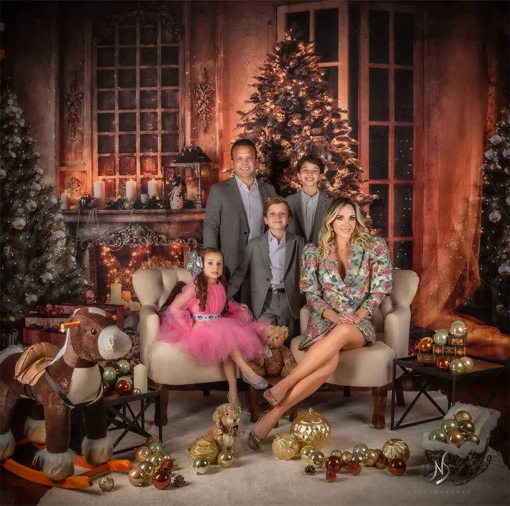 Kate Christmas Trees Warm Room Backdrop Designed by Chain Photography