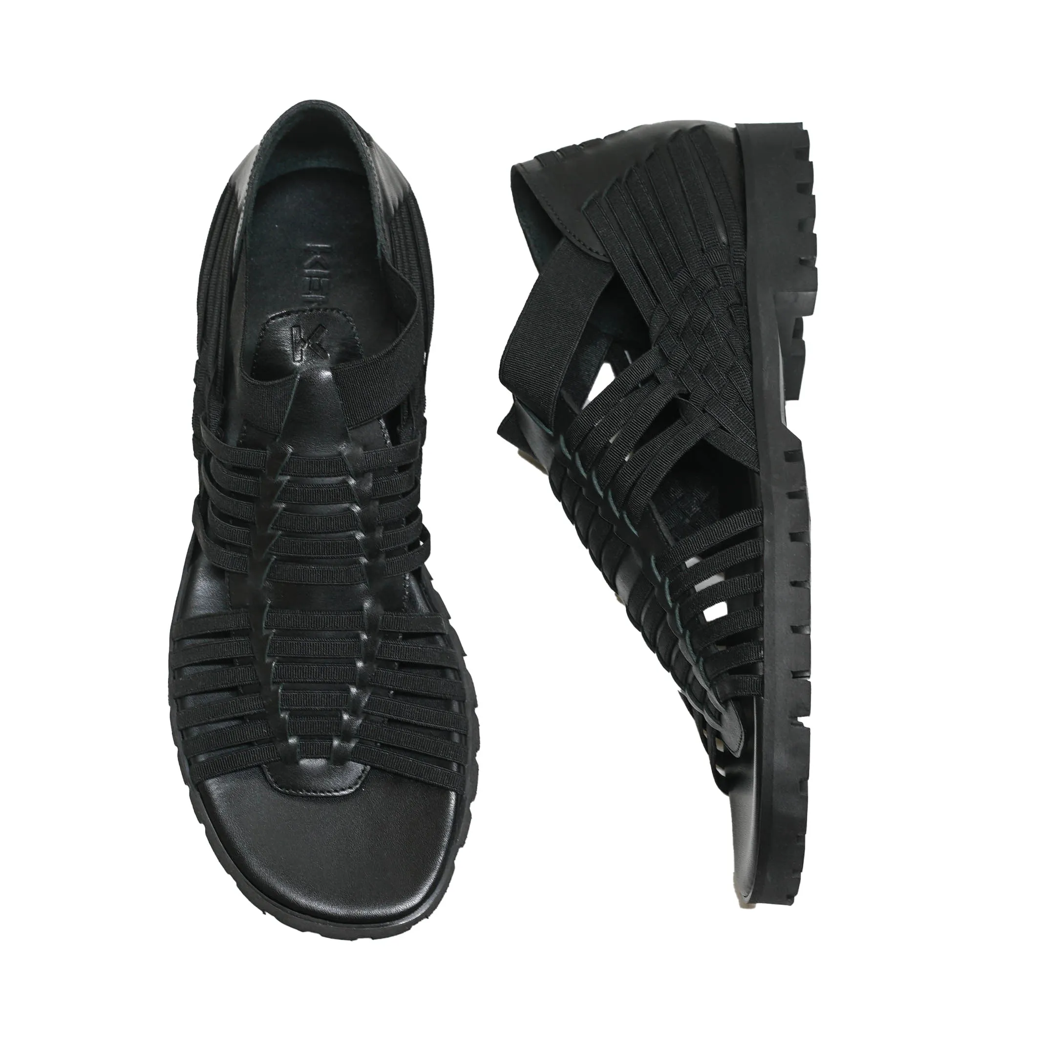 Kenzo Black Flat Greek Sandal K52 40% OFF