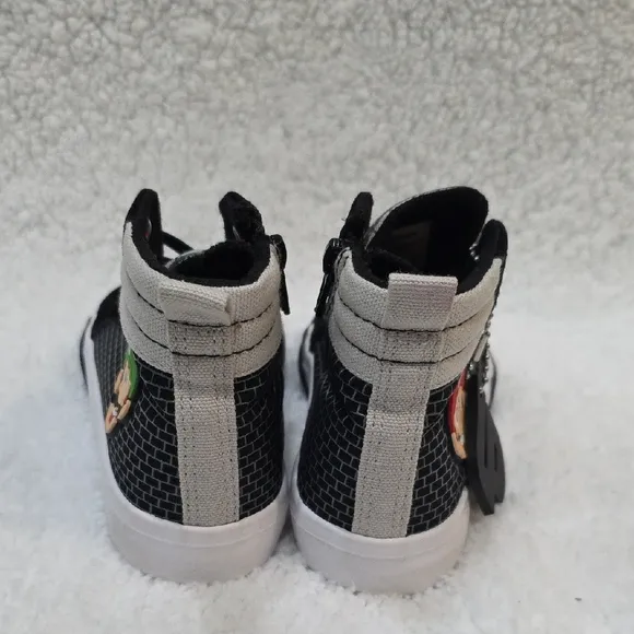 Kids Black and Gray High-Top Sneakers