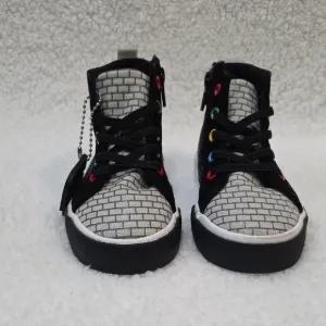 Kids Black and Gray High-Top Sneakers