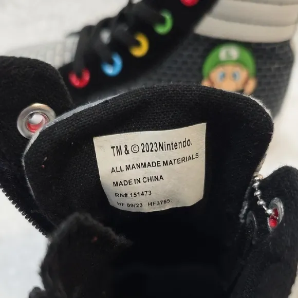 Kids Black and Gray High-Top Sneakers