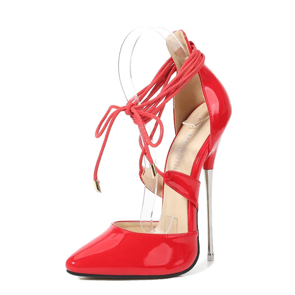 LaceStiletto Pointed Court Heels