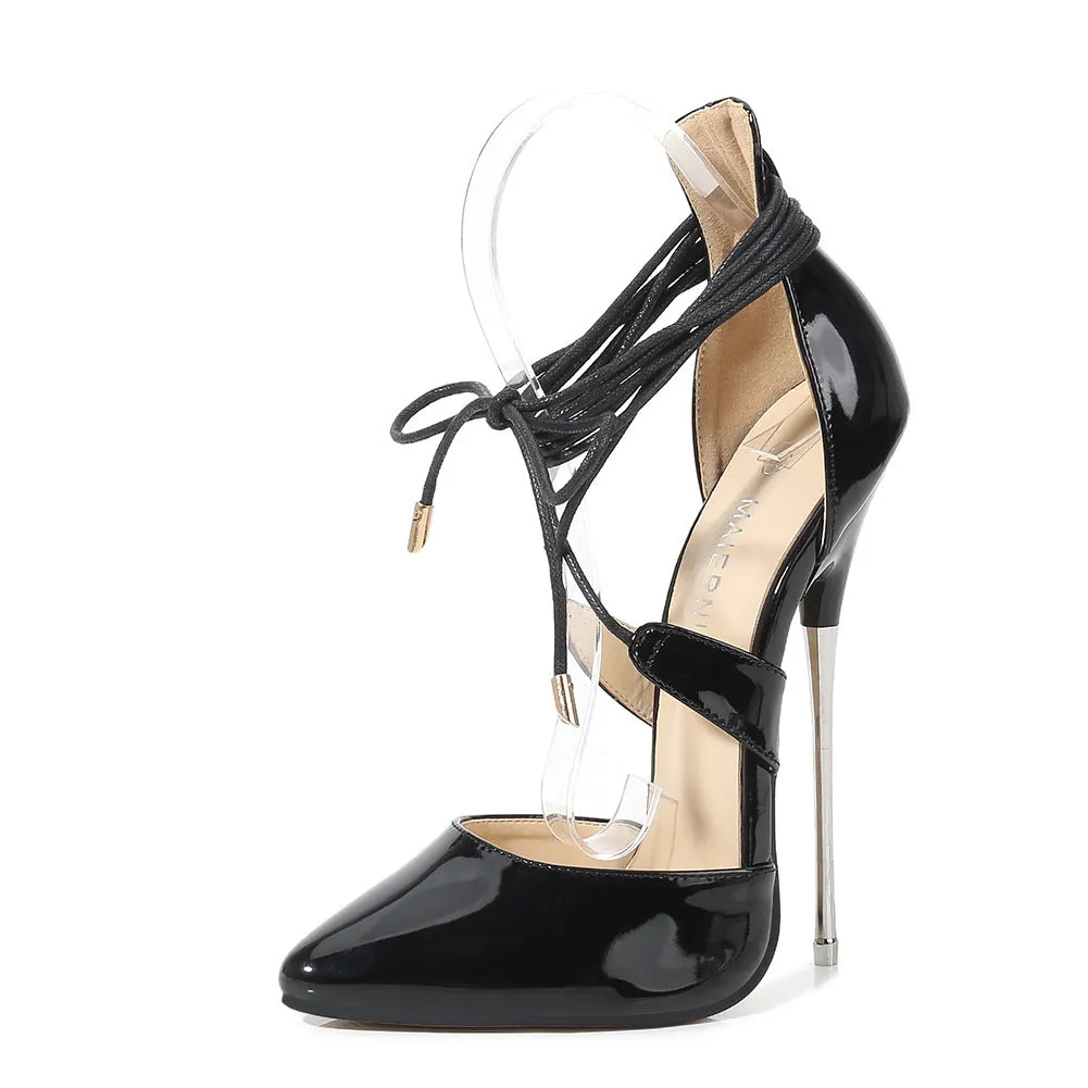 LaceStiletto Pointed Court Heels