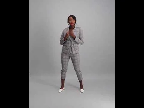Ladies Jacquard Knit Blazer - Check