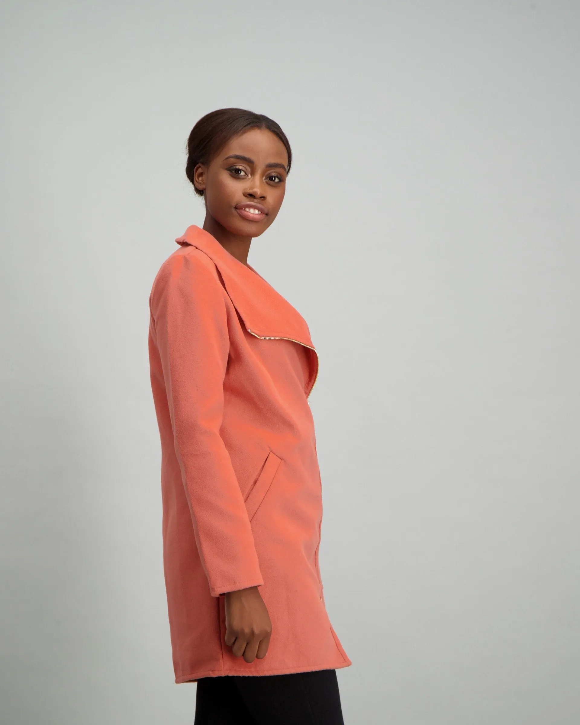 Ladies Zip Front Jacket - Rose