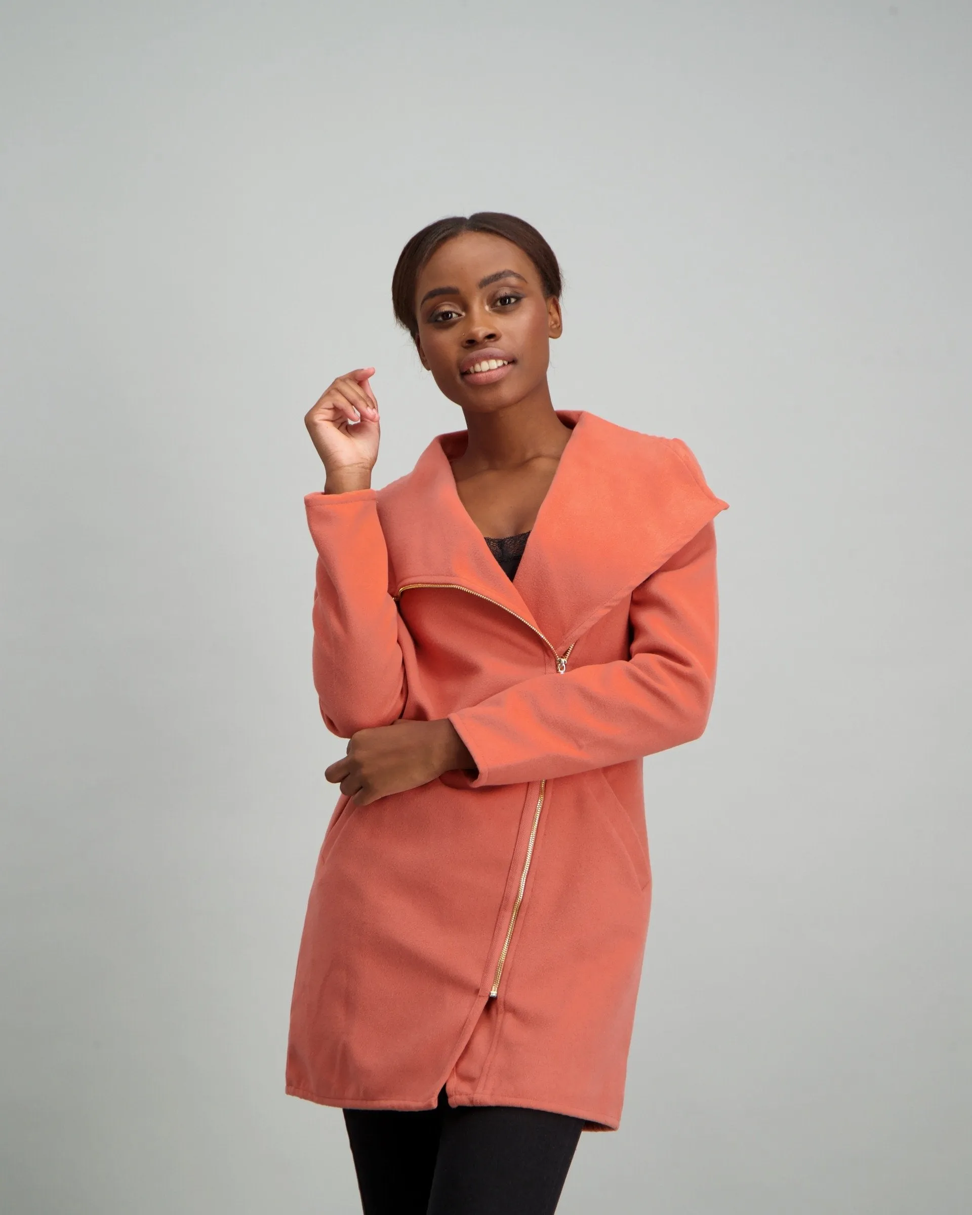 Ladies Zip Front Jacket - Rose