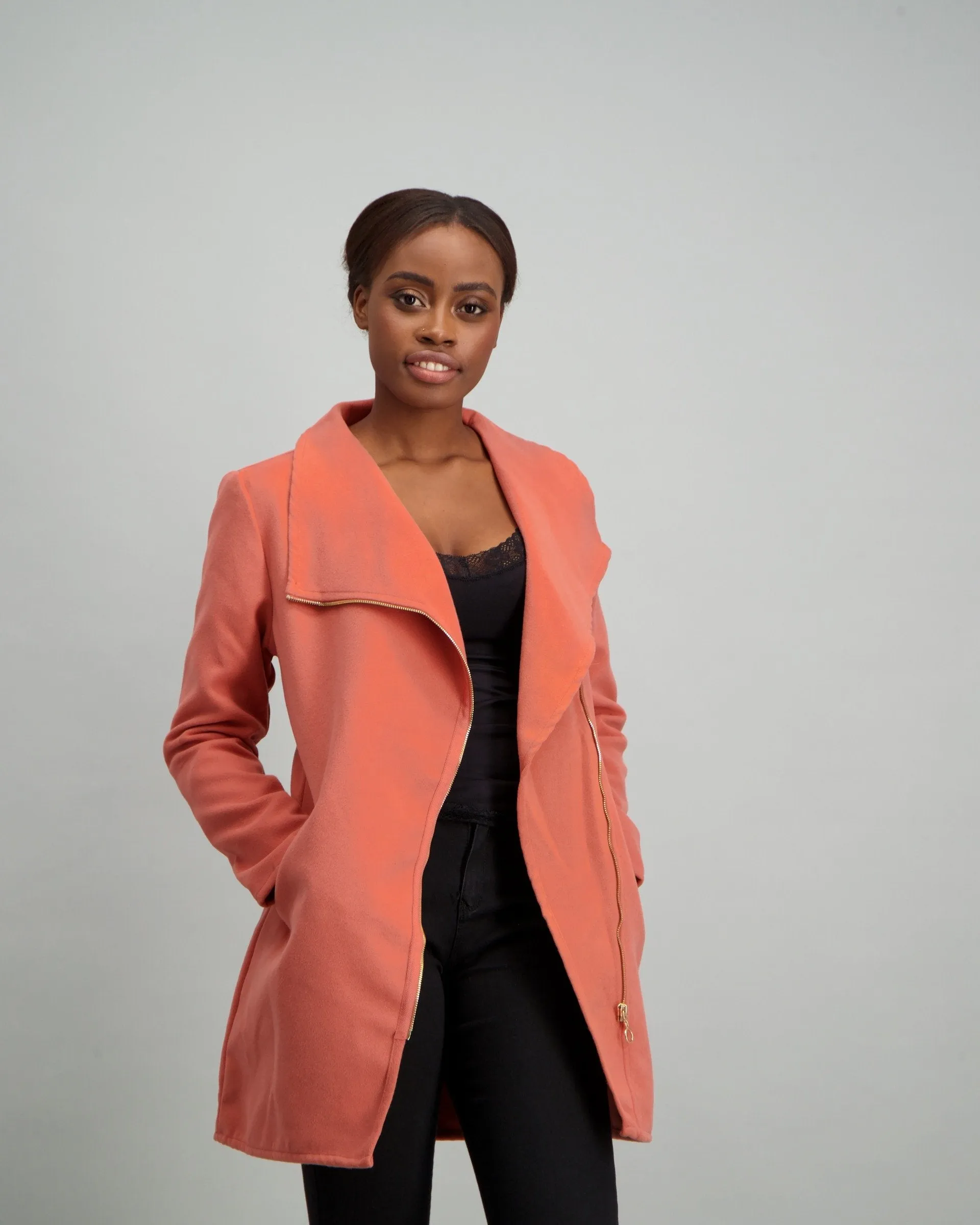 Ladies Zip Front Jacket - Rose