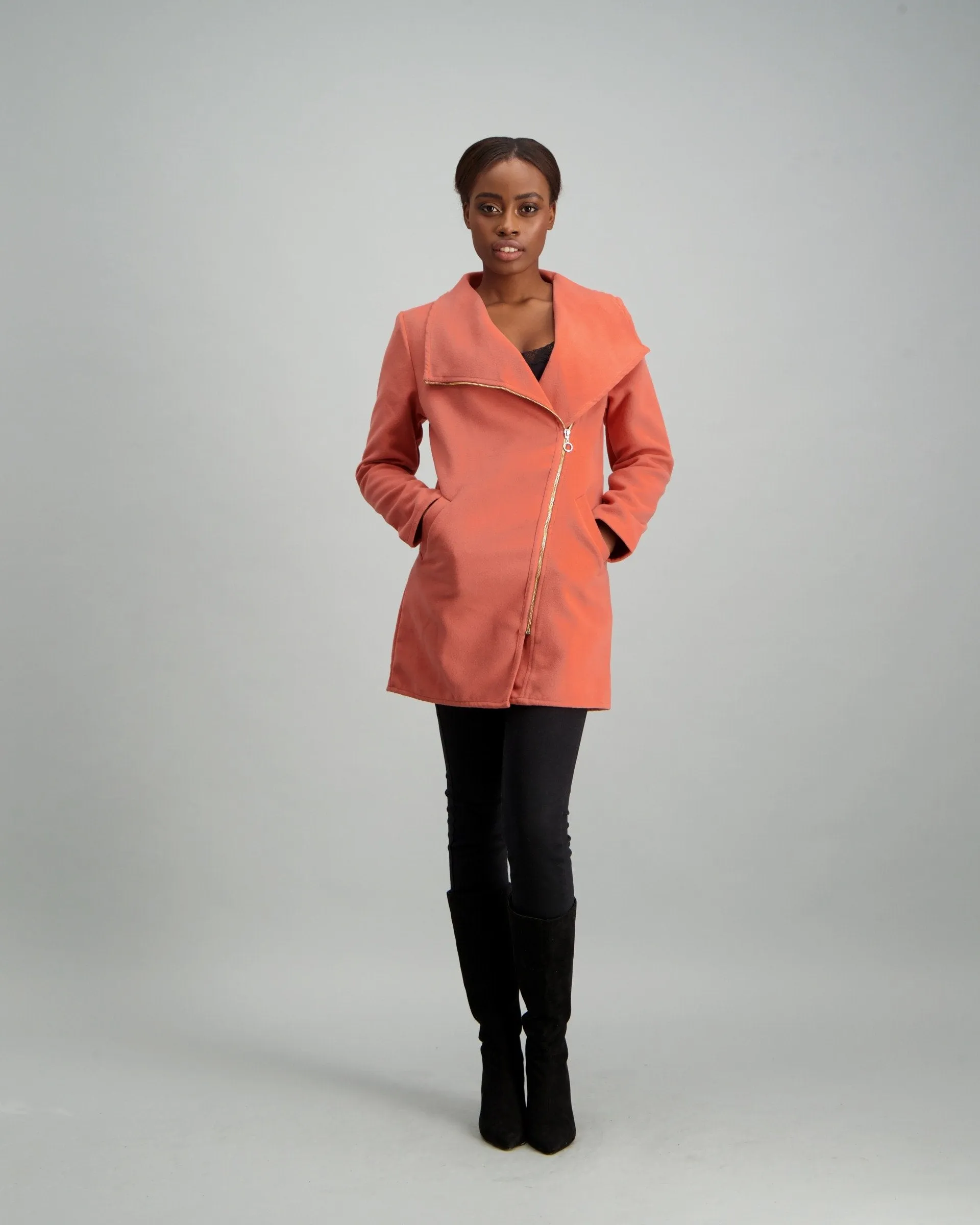 Ladies Zip Front Jacket - Rose