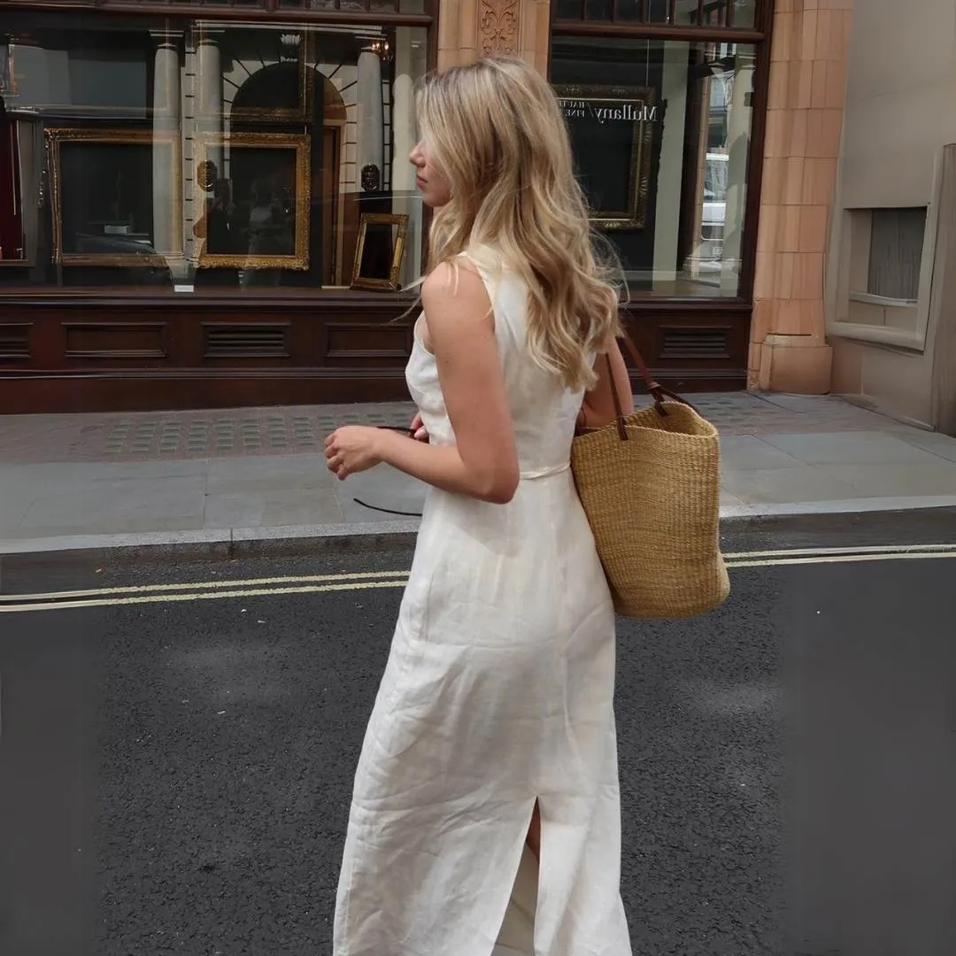 Laurel™ | Cotton & Linen Sleeveless Dress