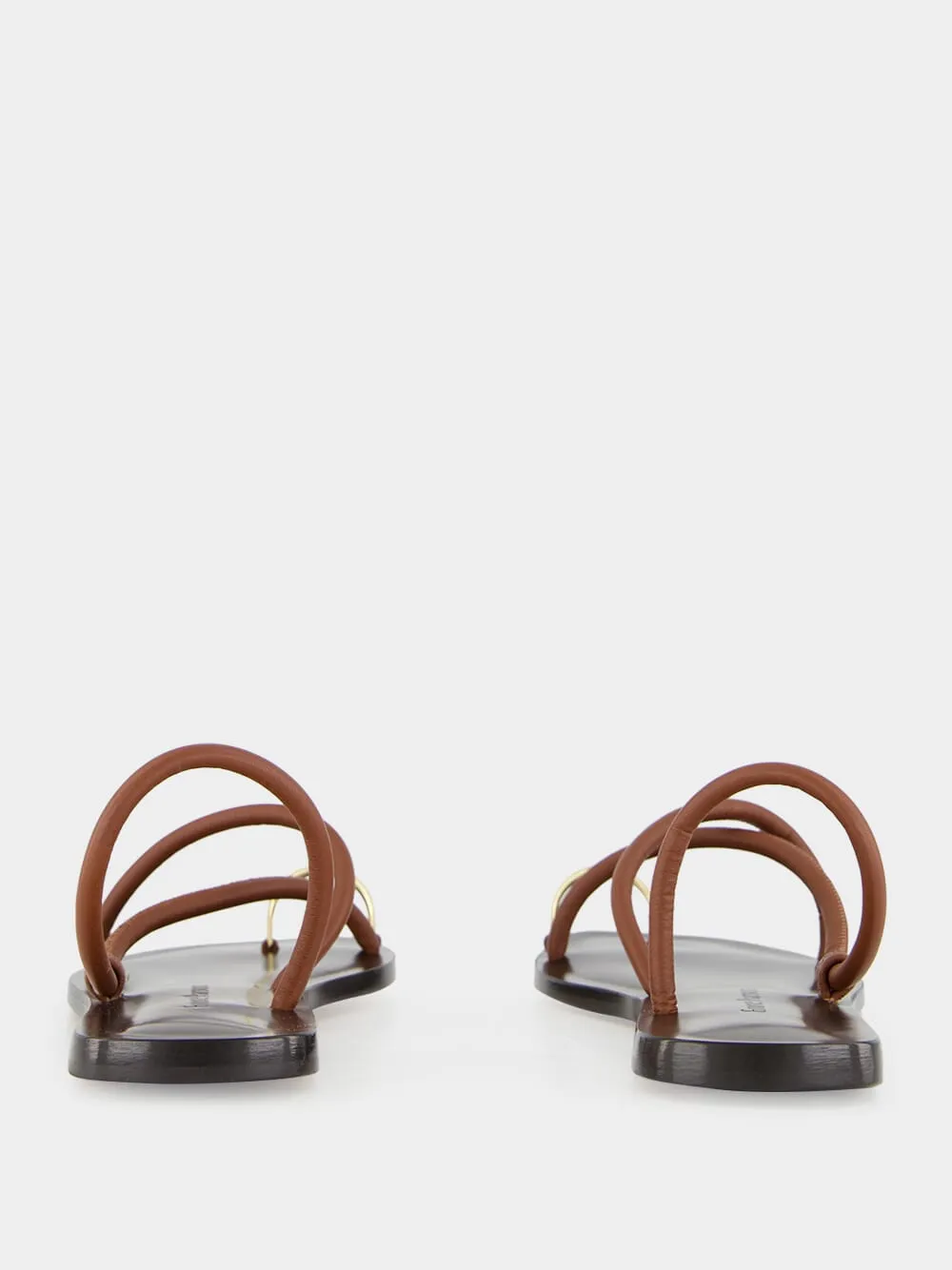 Laurie Flat Sandals in Cacao Nappa