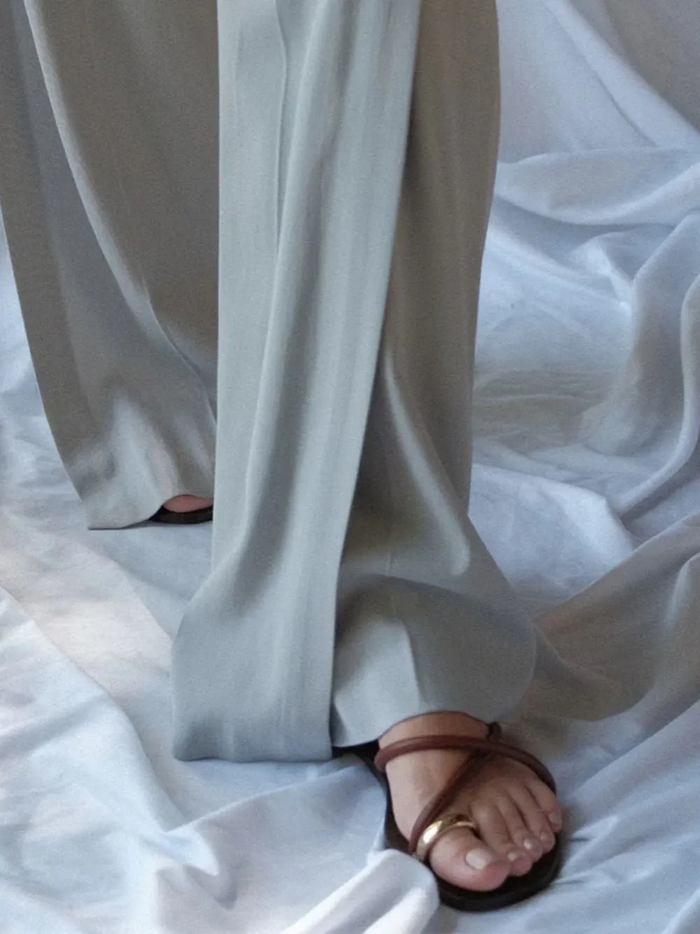 Laurie Flat Sandals in Cacao Nappa