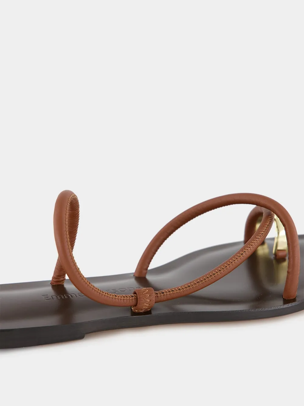 Laurie Flat Sandals in Cacao Nappa