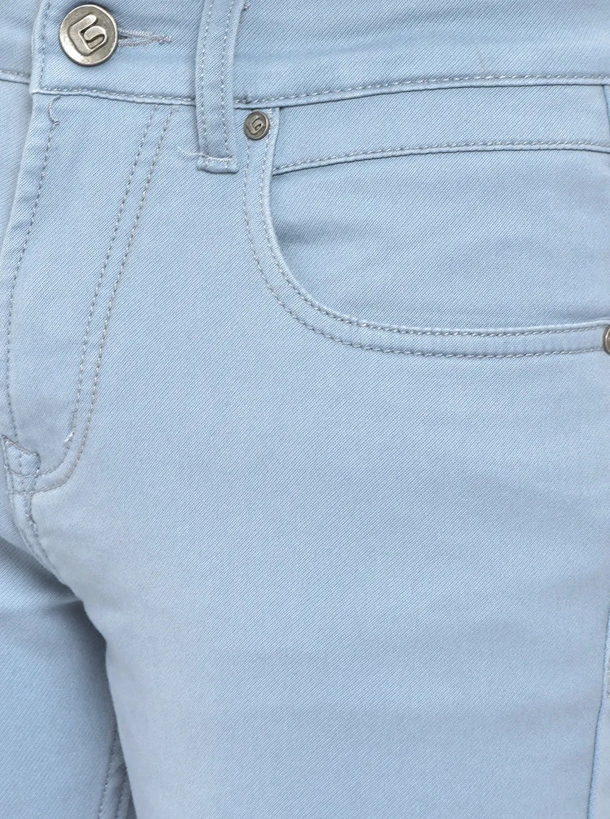 Light Blue Washed Narrow Fit Jeans | Greenfibre