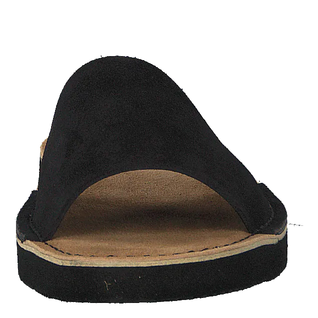 Lunan Slide Black Leather