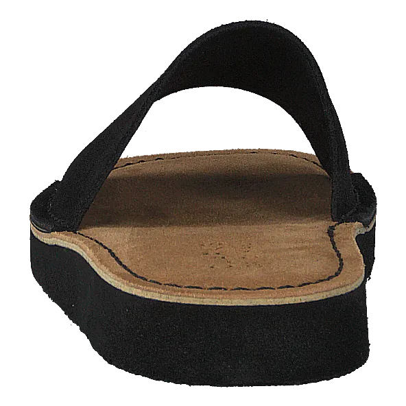 Lunan Slide Black Leather