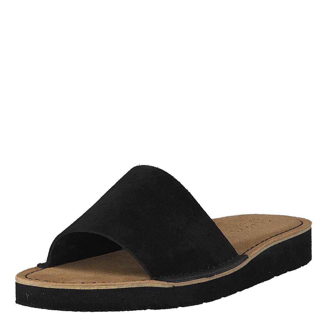 Lunan Slide Black Leather