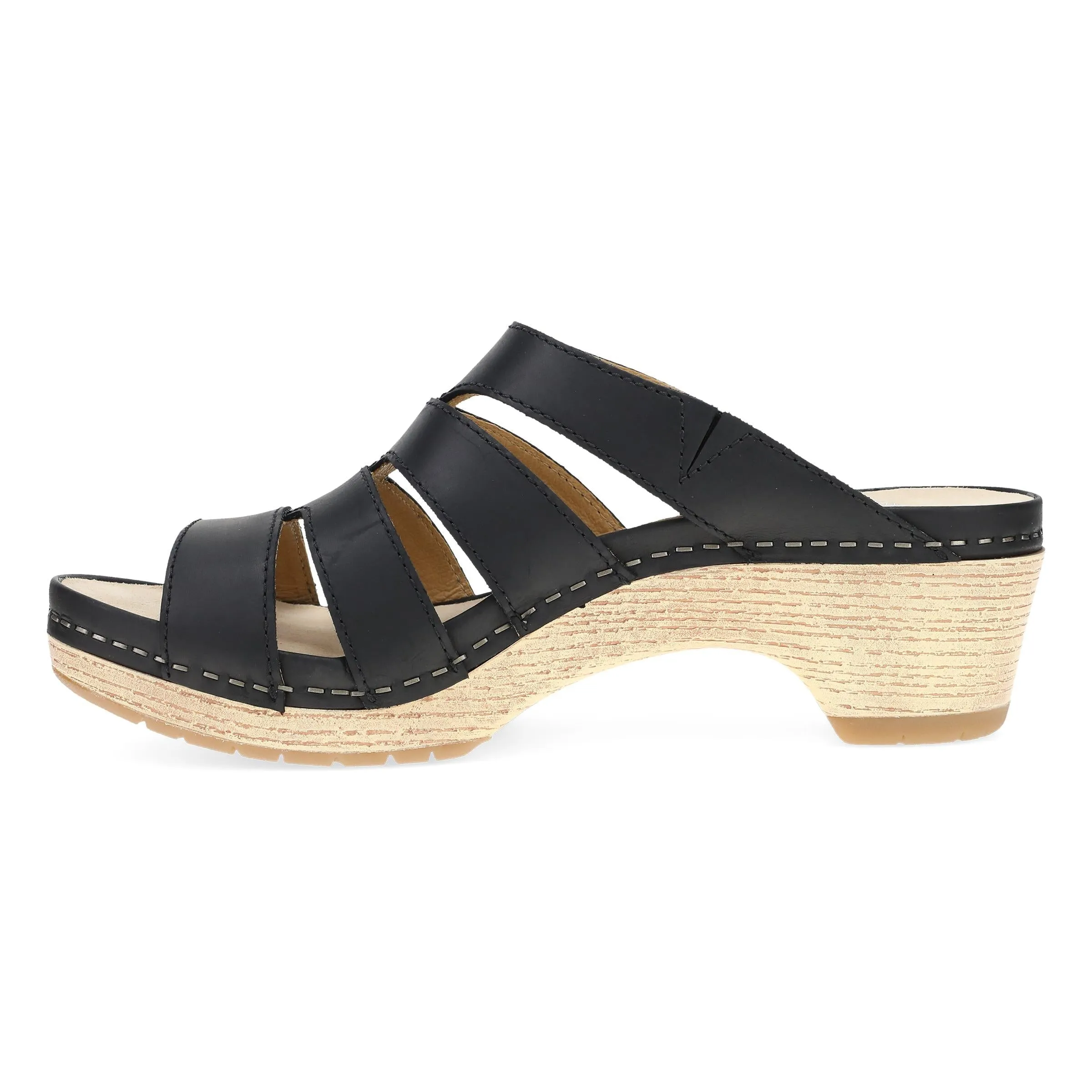 Lyndi - Black Oiled Pull Up Sandal - 2221-101400