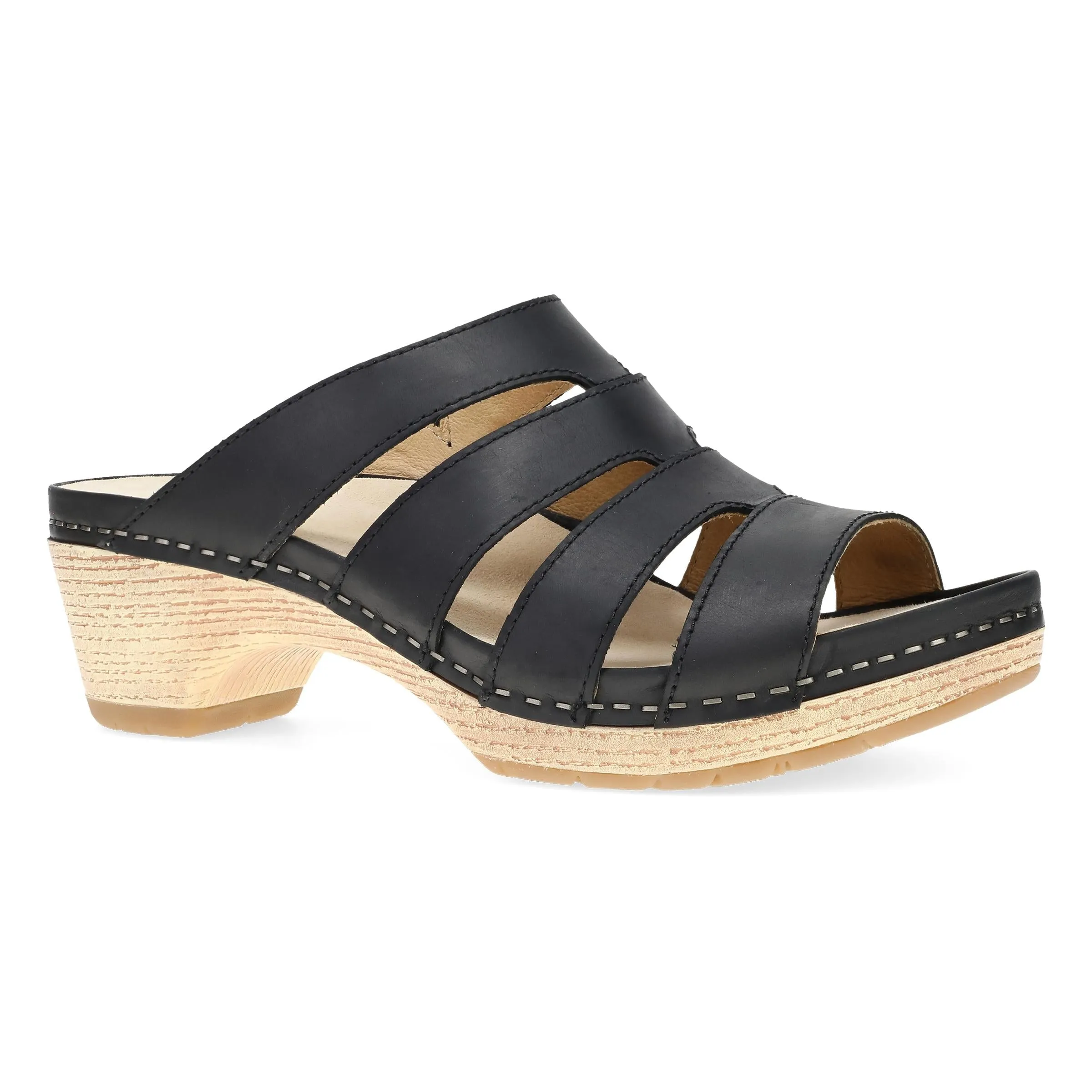 Lyndi - Black Oiled Pull Up Sandal - 2221-101400
