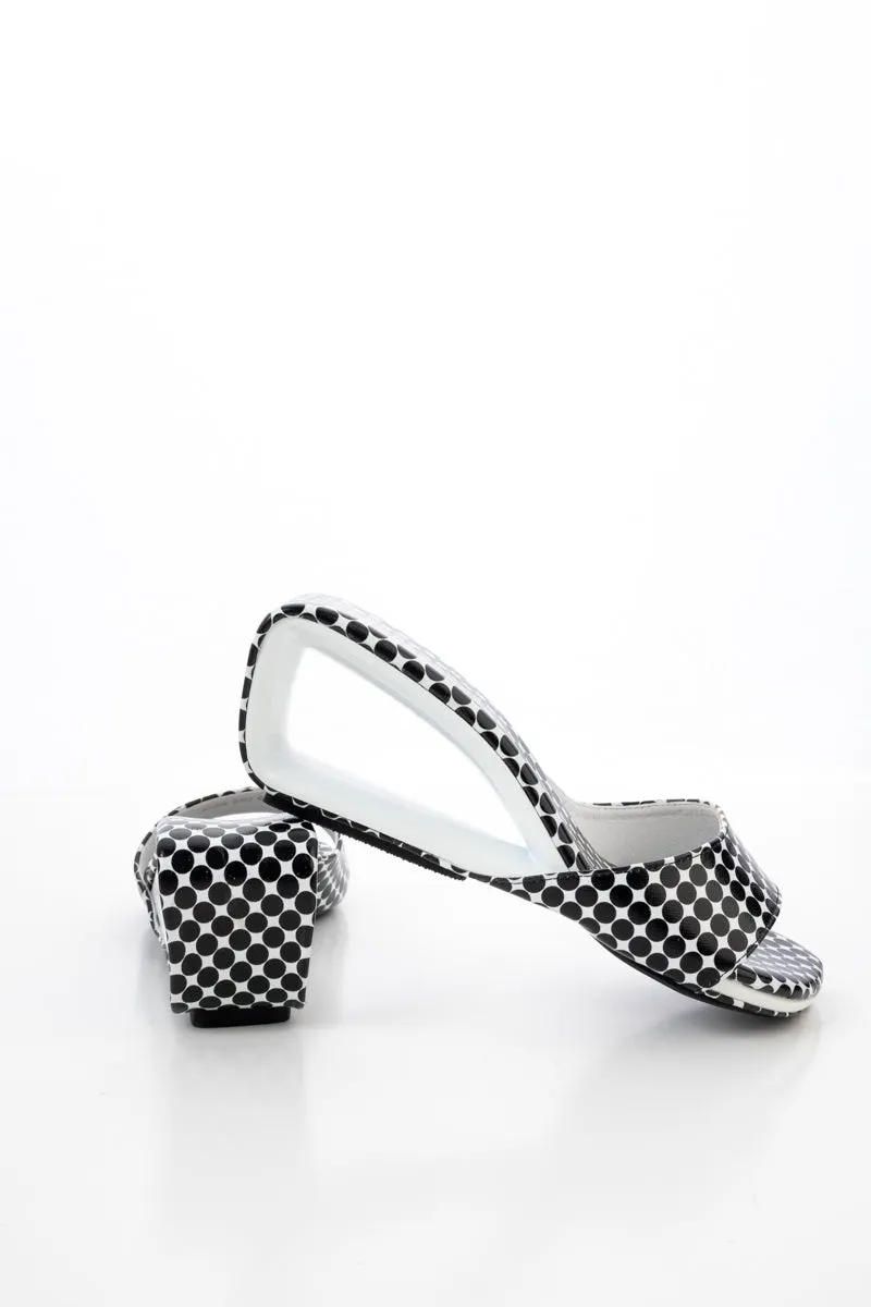 Mademoiselle Belle Leather Wedge Slide - Black