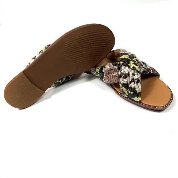 Madewell The Skylar Slide Sandal Snake Embossed