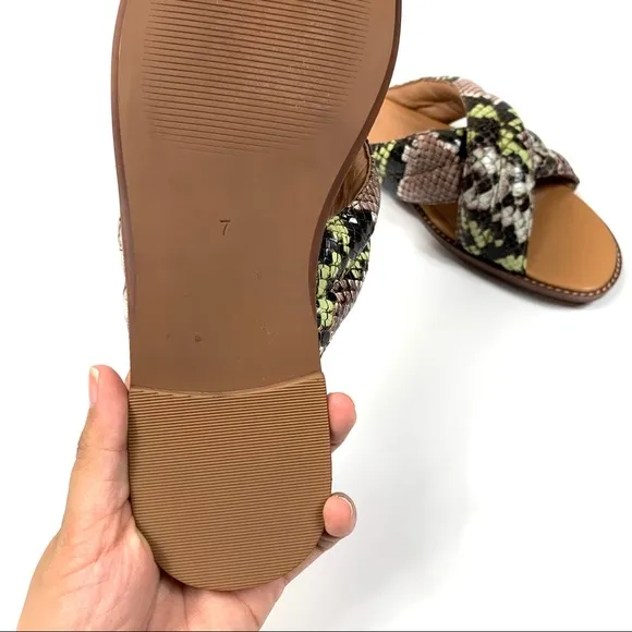 Madewell The Skylar Slide Sandal Snake Embossed