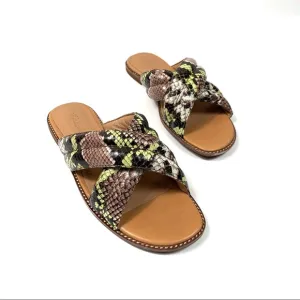 Madewell The Skylar Slide Sandal Snake Embossed