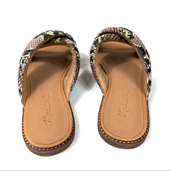 Madewell The Skylar Slide Sandal Snake Embossed
