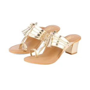 Makri Gold Kolhapuri Heels