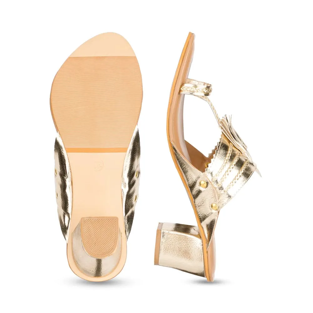 Makri Gold Kolhapuri Heels