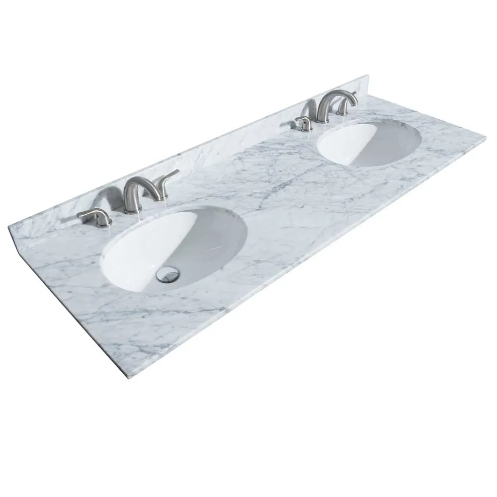 Margate 60 Inch Double Bathroom Vanity in White
