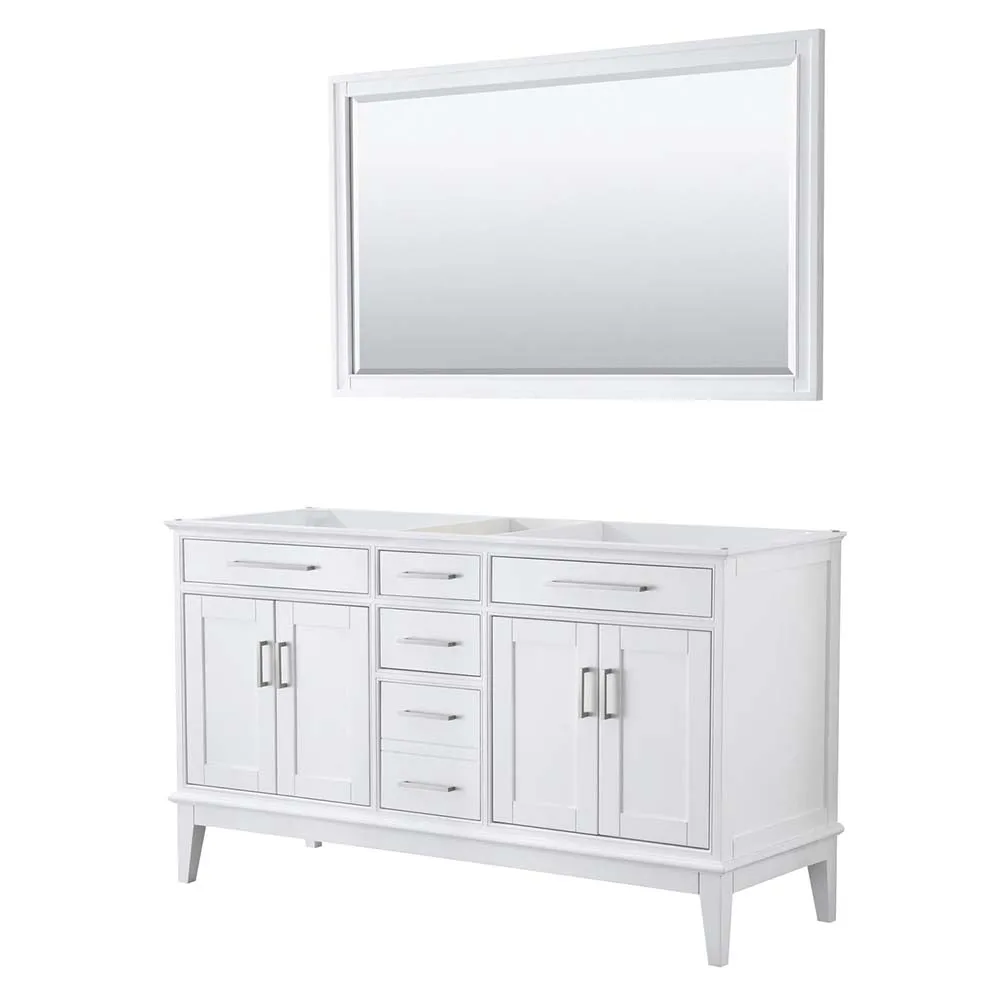 Margate 60 Inch Double Bathroom Vanity in White