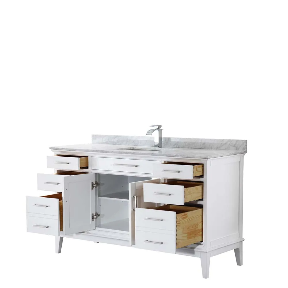 Margate 60 Inch Single Bathroom Vanity in White