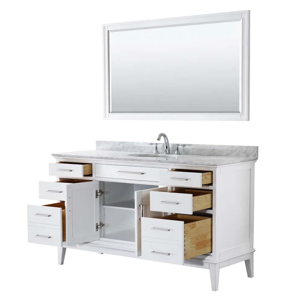 Margate 60 Inch Single Bathroom Vanity in White