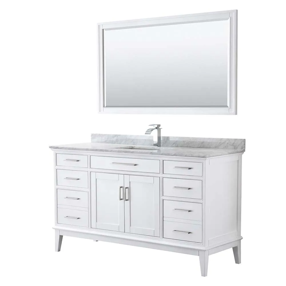 Margate 60 Inch Single Bathroom Vanity in White