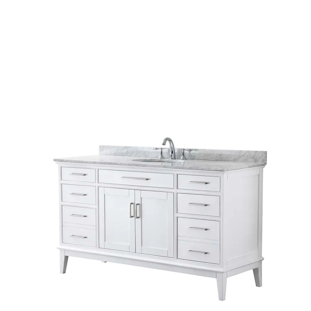 Margate 60 Inch Single Bathroom Vanity in White