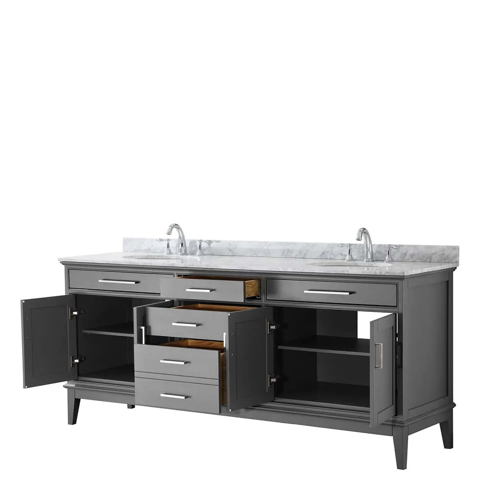 Margate 80 Inch Double Bathroom Vanity in Dark Gray