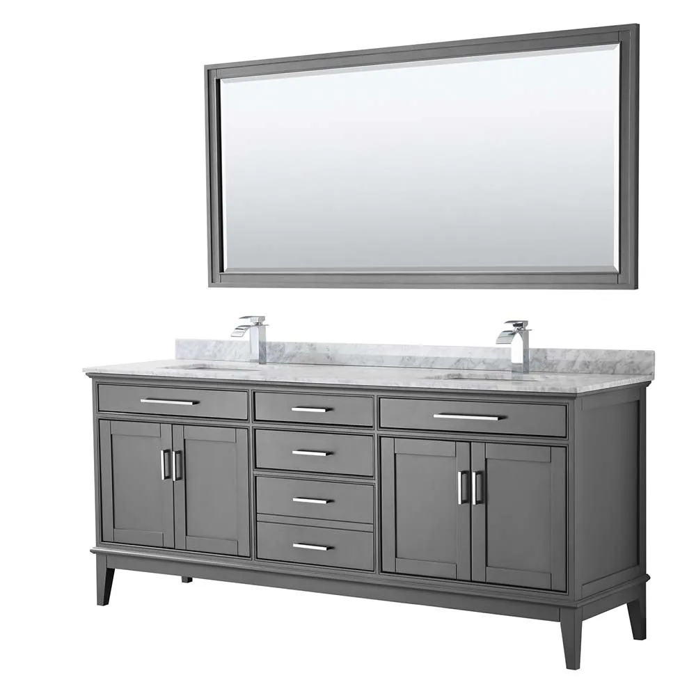 Margate 80 Inch Double Bathroom Vanity in Dark Gray